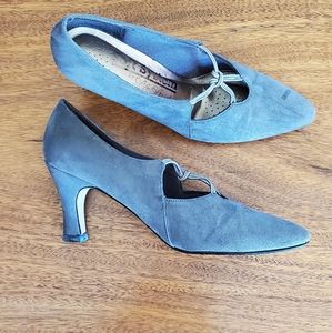 Vintage Soft System by Lifestride Faux Suede Gray Heels Pumps, 6 Narrow